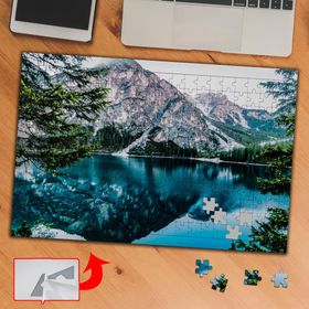 BF93 Mavi Gölet Dağ Manzara 240 Parça Puzzle Yapboz Tablo