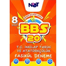 Bi Not Yayınları 8. Sınıf T.C. İnkılap Tarihi ve Atatürkçülük Branş Bitirme Sınavı 20 Fasikül Deneme