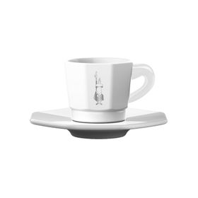 Bialetti Face Porselen Beyaz Gri 4'lü Fincan Seti