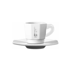 Bialetti Face Porselen Beyaz Gri 4'lü Fincan Seti