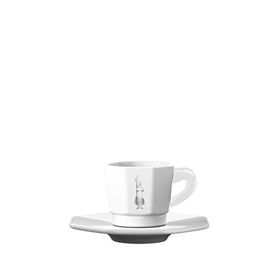 Bialetti Face Porselen Beyaz Gri 4'lü Fincan Seti