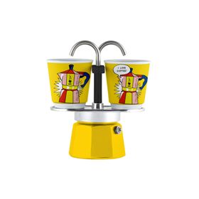 Bialetti Mini Express Mokapot Lictenstein + 2 Espresso Fincanı