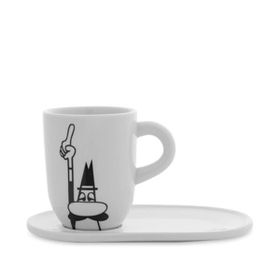 Bialetti Omino Con Piattino 340 ml Porselen Kupa