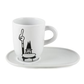 Bialetti Porselen Omino Con Piattino Beyaz Mug