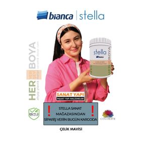 Bianca Çelik Mavisi 500 ML Stella Su Bazlı Saf Akrilik Boya