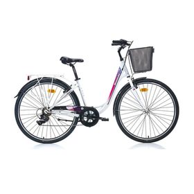 Bianchi Rainbow 28 V Fren 7 Vites 28 Jant 43 Kadro Beyaz Mor Fuşya Şehir Bisikleti