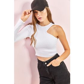 Bianco Lucci 40021035 Kadın Tek Kol Detaylı Bluz