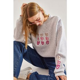 Bianco Lucci 40951011 Üç İplik Şardonlu Kadın Sweatshirt