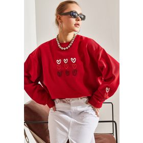 Bianco Lucci 40951011 Üç İplik Şardonlu Kadın Sweatshirt