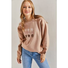 Bianco Lucci 40951011 Üç İplik Şardonlu Kadın Sweatshirt