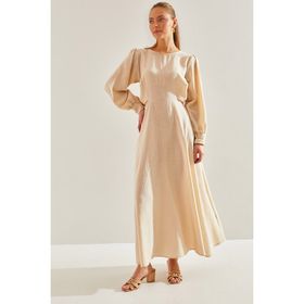 Bianco Lucci 60151022 Modest Kadın Kuşak Bağlamalı Uzun Tesettür Elbise