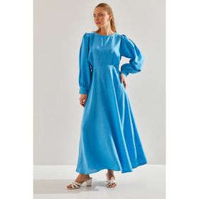 Bianco Lucci 60151022 Modest Kadın Kuşak Bağlamalı Uzun Tesettür Elbise