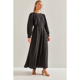 Bianco Lucci 60151022 Modest Kadın Kuşak Bağlamalı Uzun Tesettür Elbise