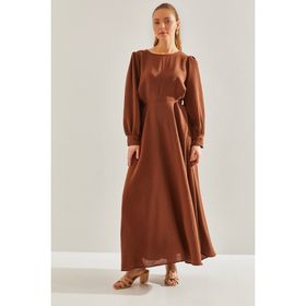 Bianco Lucci 60151022 Modest Kadın Kuşak Bağlamalı Uzun Tesettür Elbise