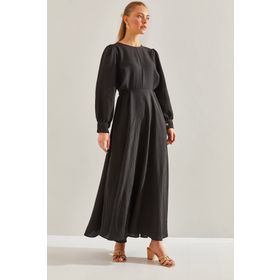 Bianco Lucci 60151022 Modest Kadın Kuşak Bağlamalı Uzun Tesettür Elbise