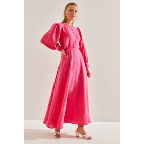 Bianco Lucci 60151022 Modest Kadın Kuşak Bağlamalı Uzun Tesettür Elbise