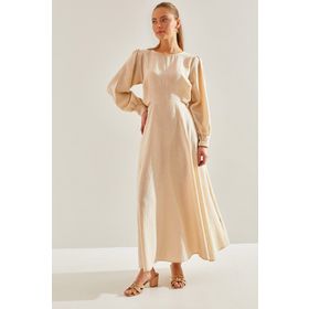 Bianco Lucci 60151022 Modest Kadın Kuşak Bağlamalı Uzun Tesettür Elbise