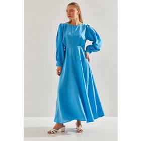 Bianco Lucci 60151022 Modest Kadın Kuşak Bağlamalı Uzun Tesettür Elbise