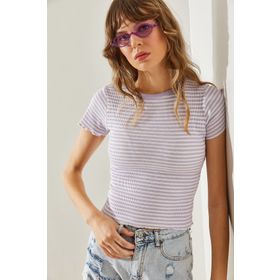 Bianco Lucci 60161025 Çizgili Kaşkorse Kadın Bluz