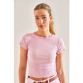 Bianco Lucci 60161025 Çizgili Kaşkorse Kadın Bluz