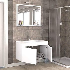 Biani Arya Mat Beyaz 100 CM Banyo Dolabı