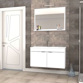 Biani Arya Mat Beyaz 100 CM Banyo Dolabı
