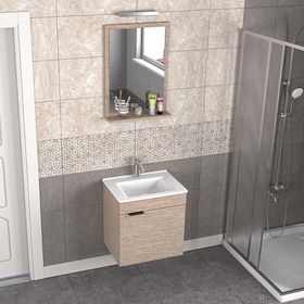 Biani Aybe Bej Fix Arya 55 cm Banyo Dolabı