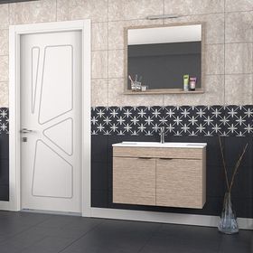 Biani Aybe Bej Fix Arya 85 cm Banyo Dolabı