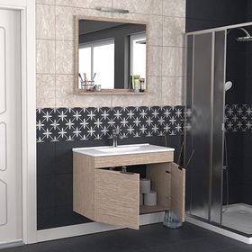 Biani Aybe Bej Fix Arya 85 cm Banyo Dolabı