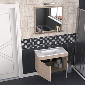 Biani Aybe Bej Fix Arya 85 cm Banyo Dolabı