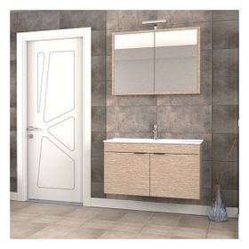Biani Aybe Bej Fix Loft 100 cm Banyo Dolabı