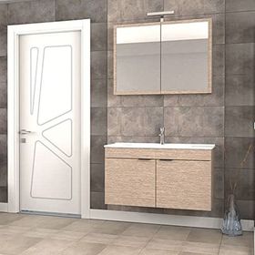 Biani Aybe Bej Fix Loft 100 cm Banyo Dolabı
