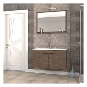 Biani Aybe Kahve Fix Arya 100 cm Banyo Dolabı