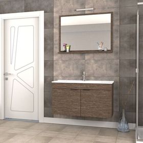 Biani Aybe Kahve Fix Arya 100 cm Banyo Dolabı