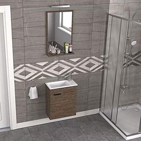 Biani Aybe Kahve Fix Arya 50 cm Banyo Dolabı