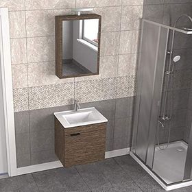 Biani Aybe Kahve Fix Loft 55 cm Banyo Dolabı