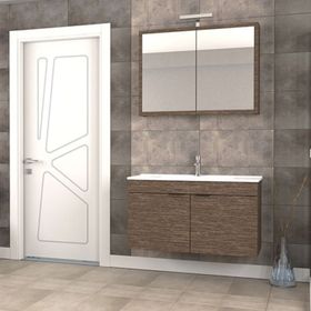 Biani Aybe Kahverengi Fix Loft 100 cm Banyo Dolabı