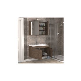 Biani Aybe Kahverengi Fix Loft 100 cm Banyo Dolabı