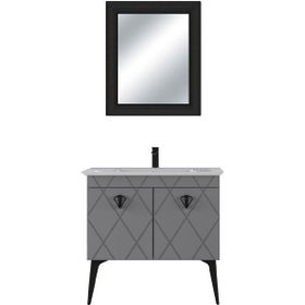 Biani Cosmos 90 cm Matt Anthracite Banyo Dolabı