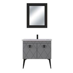 Biani Cosmos 90 cm Matt Anthracite Banyo Dolabı