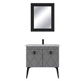 Biani Cosmos 90 cm Matt Anthracite Banyo Dolabı