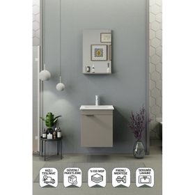 Biani Fix Arya 50 CM Latte Banyo Dolabı