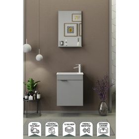Biani Fix Arya 50 CM Mat Gri Banyo Dolabı