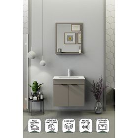 Biani Fix Arya 65 cm Latte Banyo Dolabı