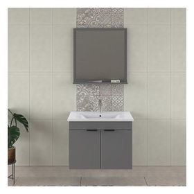 Biani Fix Arya 75 cm Mat Gri Banyo Dolabı