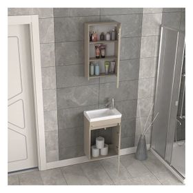 Biani Fix Edremit 45 cm Latte Banyo Dolabı