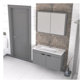 Biani Fix Loft 100 cm Mat Gri Banyo Dolabı