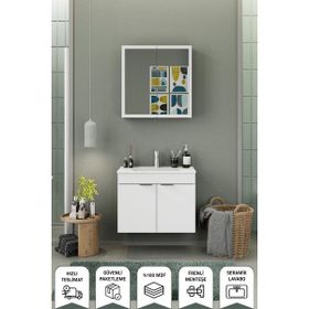 Biani Fix Loft 75 CM Beyaz Banyo Dolabı
