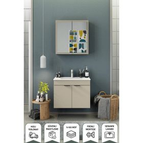 Biani Fix Loft 75 CM Latte Banyo Dolabı
