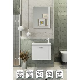 Biani Fix Maxila 60 CM Beyaz Banyo Dolabı